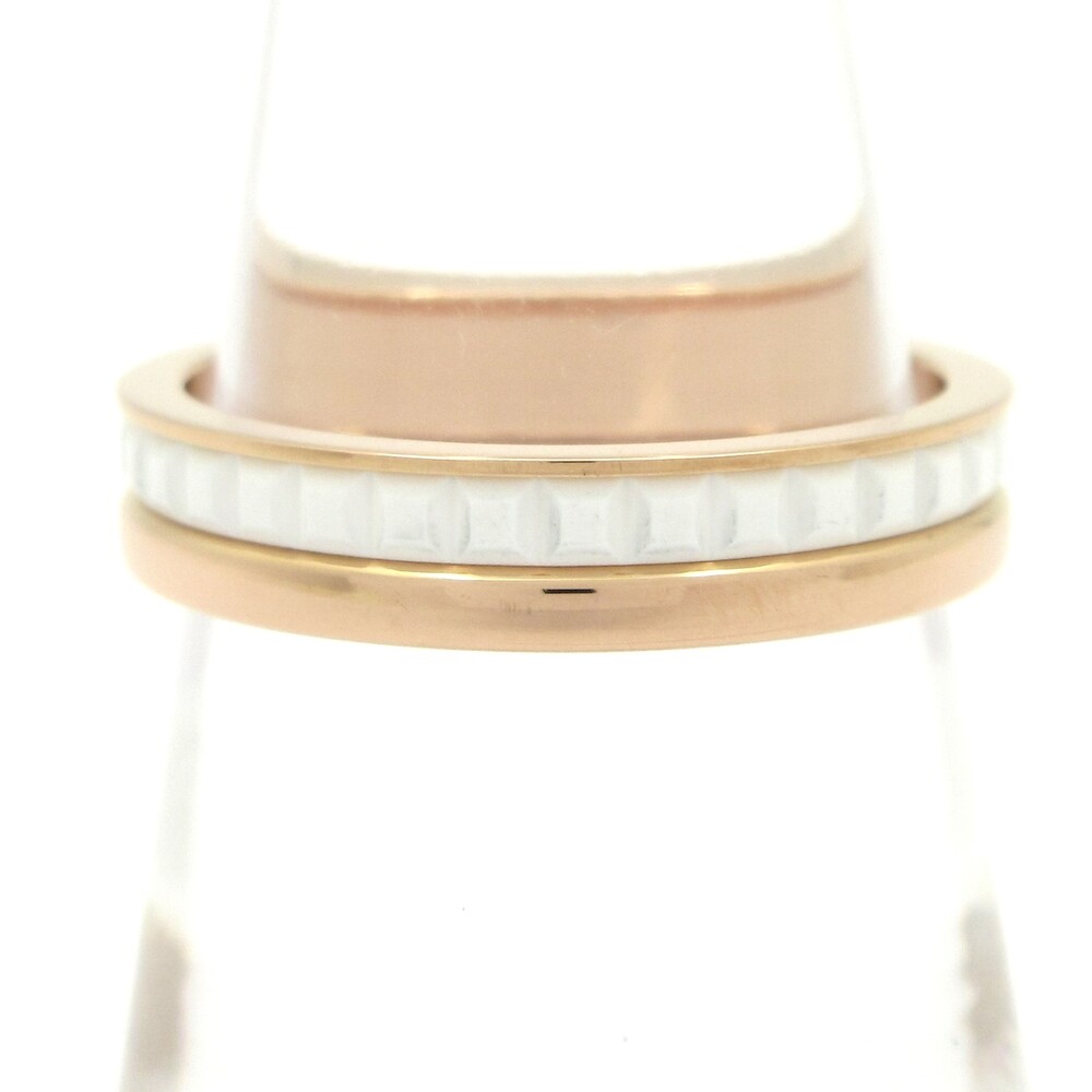 Boucheron Cattle White Ring Half Ring 18K Rose Gold White Ceramic